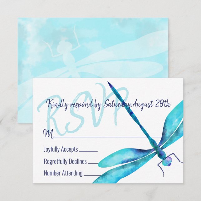 Turquoise Dragonfly UAWG Enclosure Card Hinweiskarte (Vorne/Hinten)