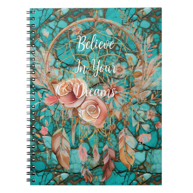 Turquoise Dream Catcher Notizblock (Vorderseite)