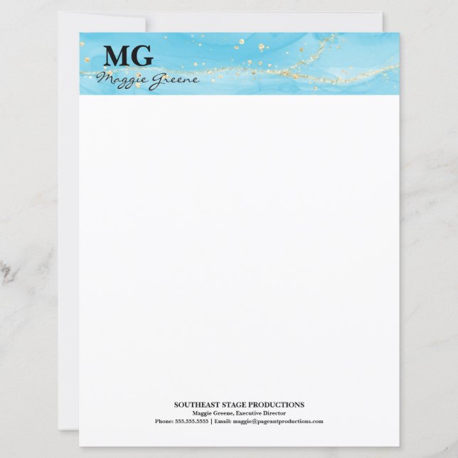 Turquoise Dreams Custom Stationery Paper (Vorderseite)
