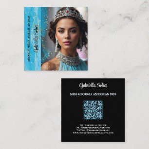Turquoise Dreams Foto Business Card Quadratische Visitenkarte