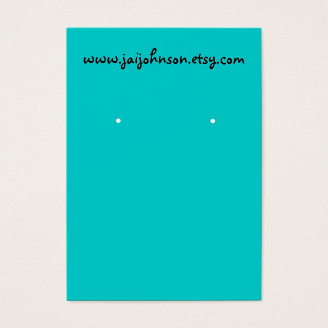 Turquoise Earring Cards Business Cards (Vorderseite)