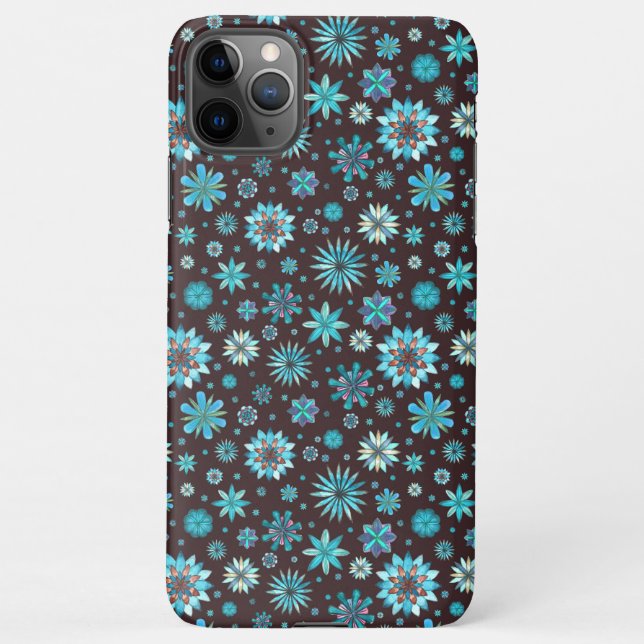 Turquoise Floral Pattern – Boho Aesthetic  iPhone Hülle (Rückseite)