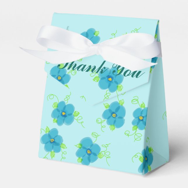 Turquoise Flower Envelope Favor Box Geschenkschachtel (Vorderseite)