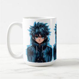 Turquoise Force: Manga Boy im Anime-Stil Kaffeetasse