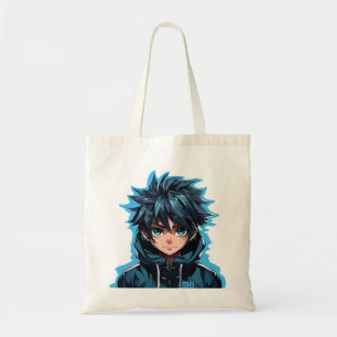 Turquoise Force: Manga Boy im Anime-Stil Tragetasche