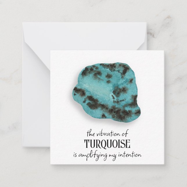 *~* TURQUOISE Gem Intention AP64 Flat Note Card Mitteilungskarte (Vorderseite)