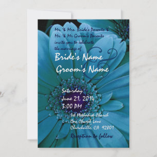 TURQUOISE Gerbera Daisy Hochzeit Einladung