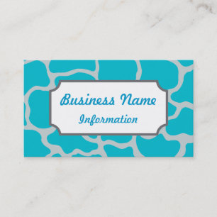 Turquoise Giraffe Print Business Card Visitenkarte
