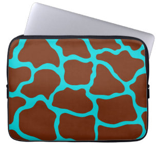 Turquoise Giraffe Print Laptop Sleeve