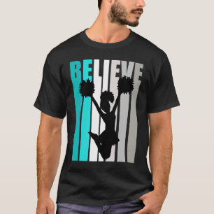 Turquoise Girls Cheerleader Birthday Cheerleader T-Shirt