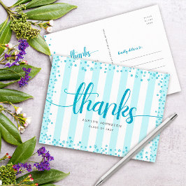 Turquoise Glitzer Drehbuch chic Abschluss vielen D Postkarte