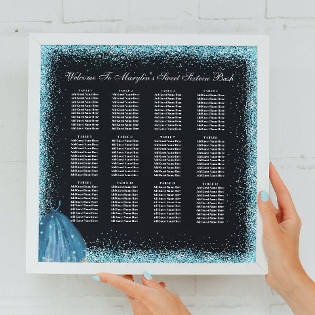 Turquoise Glitzer Foil Ballon Seekarte Fotodruck (Von Creator hochgeladen)