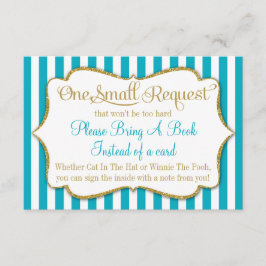 Turquoise Gold Baby Showcard Buchen Begleitkarte