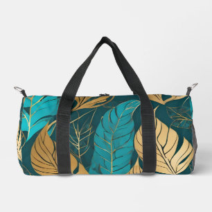 Turquoise Gold Boho Blätter Moderne Sammlung Duffle Bag