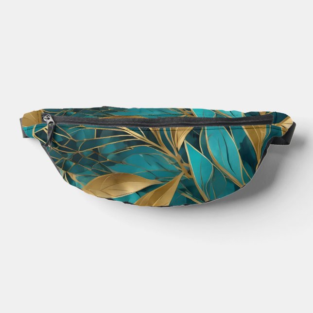 Turquoise Gold Boho Blätter Trendy Collection Bauchtasche (Ablage )