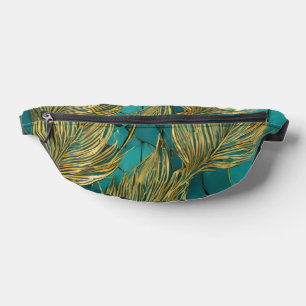 Turquoise Gold Boho Trendy Blätter Collection Bauchtasche