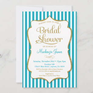 Turquoise Gold Bridal Dusche Einladung Aqua