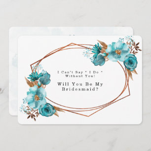 Turquoise Gold Peony werden Sie meine Bridesmaid Einladung