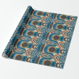 Turquoise Gold Sun Southwestern Art Geschenkpapier