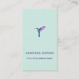 Turquoise Hummingbird Business Card Visitenkarte