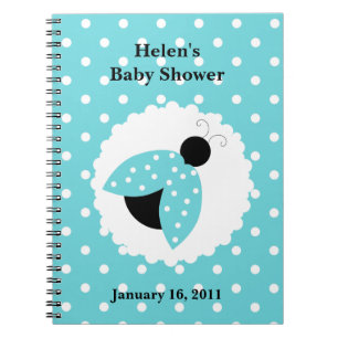 Turquoise Ladybug Babydusche Notizblock