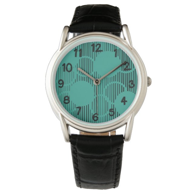 Turquoise Linde Circles Armbanduhr (Vorderseite)