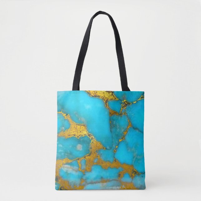 Turquoise Marble GOLD Glitzer - ADD Initialen (Vorderseite)