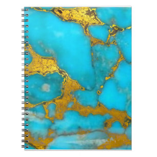 Turquoise Marble GOLD Glitzer - ADD Initialen Notizblock