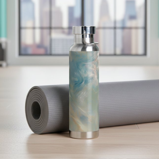 Turquoise Marble Swirl Pattern Trinkflasche (Add a touch of style to your water bottle with this Turquoise Marble Swirl Pattern Water Bottle! )