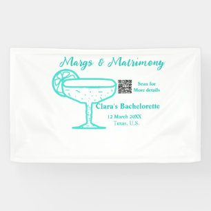 Turquoise Margs & Matrimone Junggeselinnen-Abschie Banner
