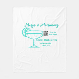 Turquoise Margs & Matrimone Junggeselinnen-Abschie Fleecedecke