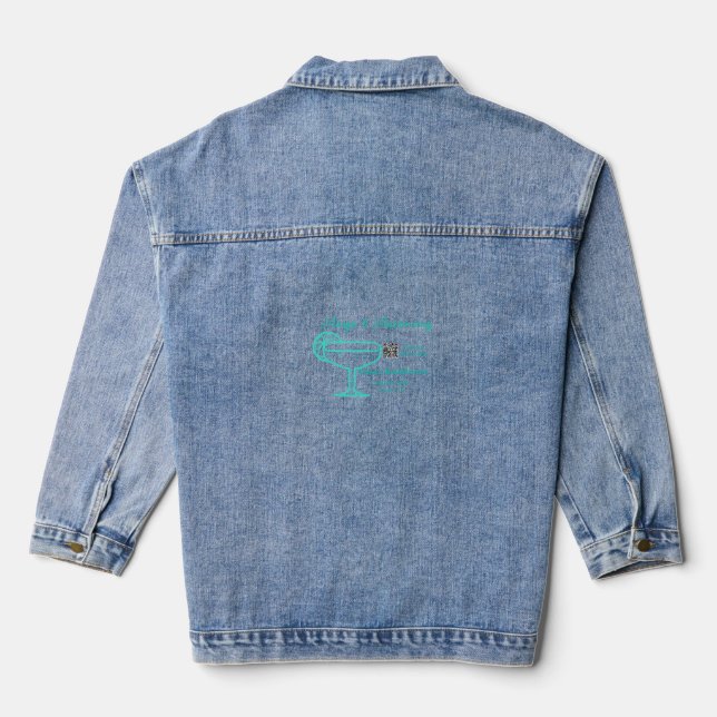 Turquoise Margs & Matrimone Junggeselinnen-Abschie Jeansjacke (Rückseite)