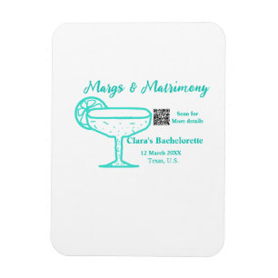 Turquoise Margs & Matrimone Junggeselinnen-Abschie Magnet