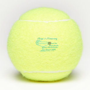 Turquoise Margs & Matrimone Junggeselinnen-Abschie Tennisbälle