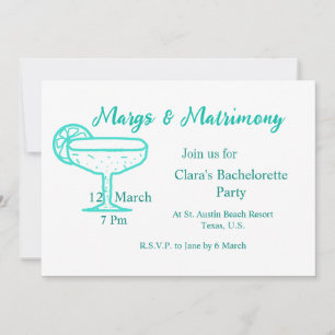 Turquoise Margs & Matrimone Tequila Einladung