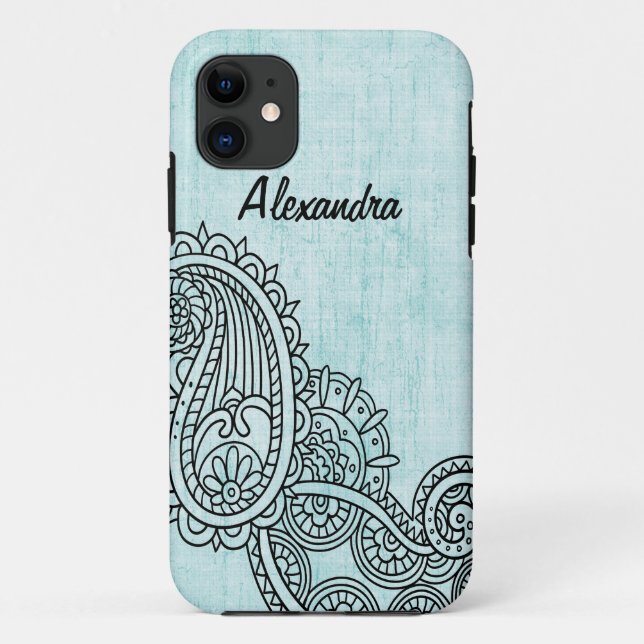 Turquoise Mehndi Motif BT iPhone 5 Fall Case-Mate iPhone Hülle (Rückseite)