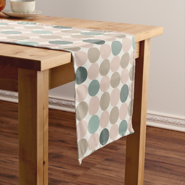 Turquoise Mocha Geometric Table Runner Großer Tischläufer (Beispiel)