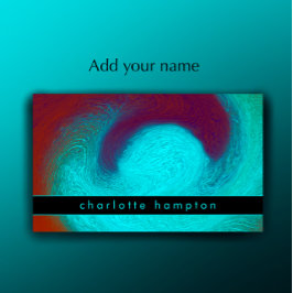 Turquoise Modern Unique Cool Groovy Custom Visitenkarte