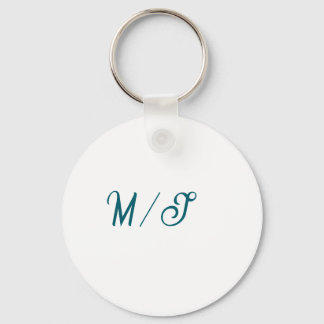 Turquoise monogram wedding couple name simple styl schlüsselanhänger