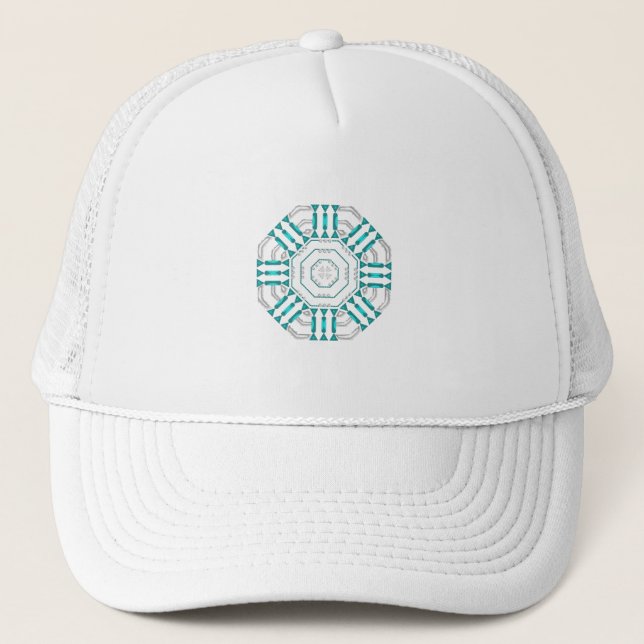 Turquoise Nexus Trucker Hat Baseball Cap Truckerkappe (Vorderseite)