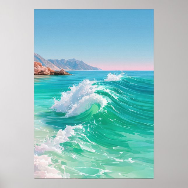 Turquoise ocean waves  poster (Vorne)