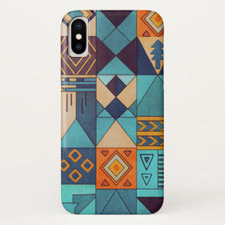 Turquoise & Orange Patchwork Case-Mate iPhone Hülle