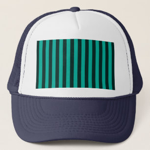 Turquoise Peacock Vertikale Streifen Truckerkappe