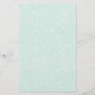 Turquoise-Peony-Muster Briefpapier