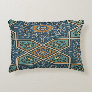 Turquoise Persian Tile Lumbar Pillow – Elegant Tra Dekokissen