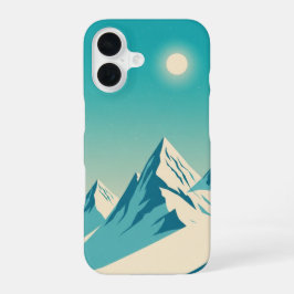 Turquoise Retro Peaks iPhone 16 Hülle