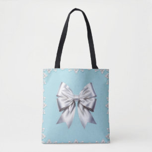 Turquoise Robin's Egg Blue Big White Bow Bridal