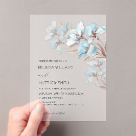 Turquoise Rose Gold Artistic Flowers  Invitation Acryleinladungen