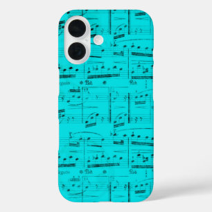 Turquoise Sheet Music iPhone 16 Hülle