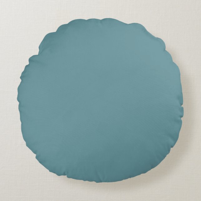 Turquoise Solid Color, Modern, Lovely, Simple Rundes Kissen (Vorderseite)